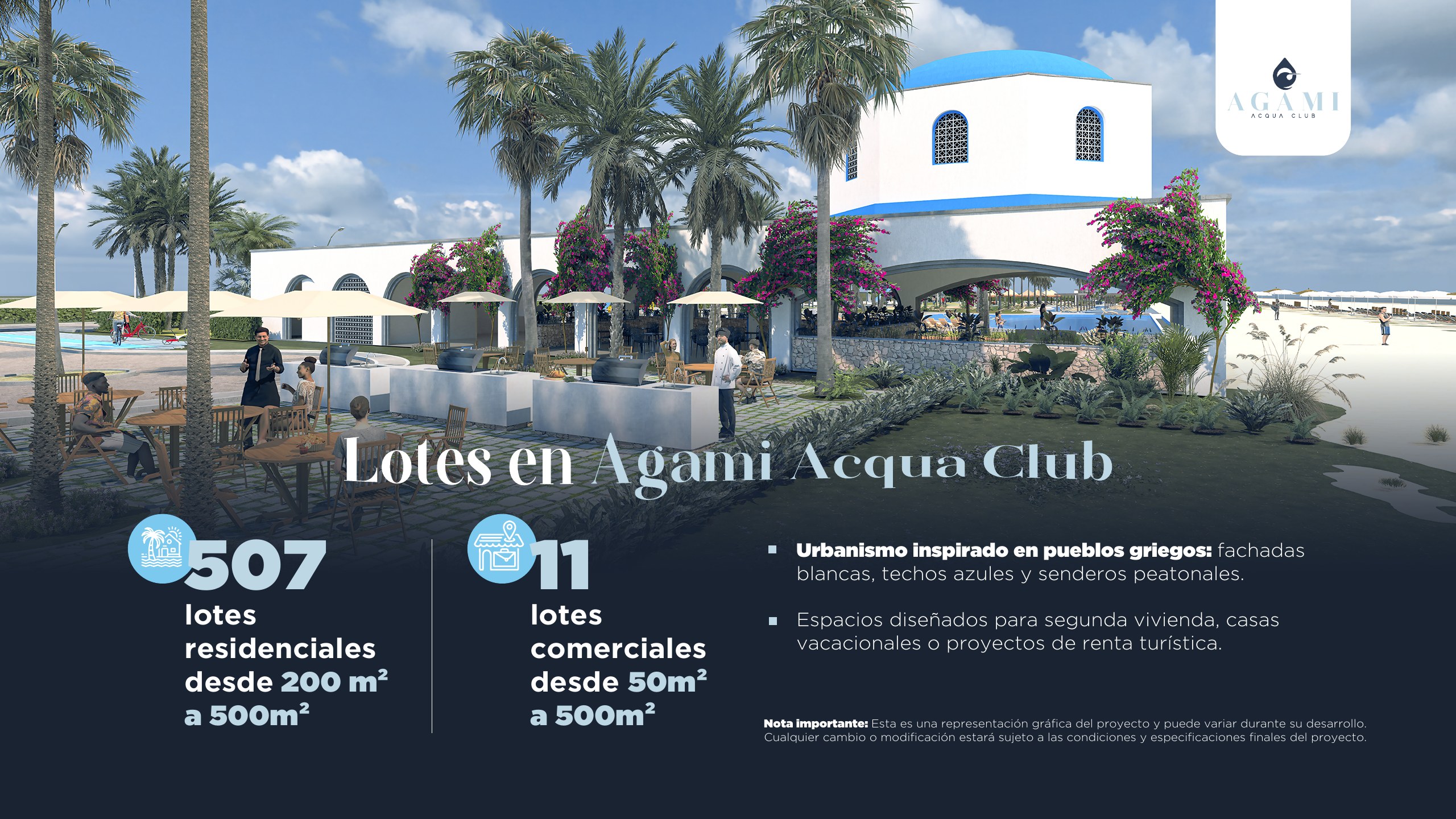 Fachada blanca con cúpula azul estilo mediterráneo